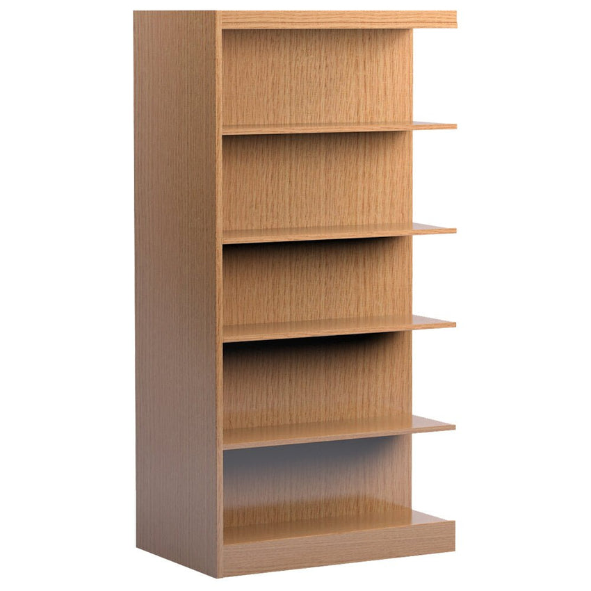 Russwood Library Furniture Stately Series Double Face Shelving - 72"H Adder Veneer Top - 72"H x 36"W x 20"D (2SA - 7220) - SchoolOutlet