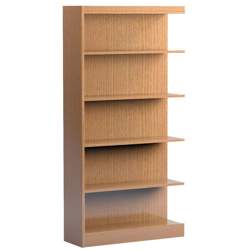 Russwood Library Furniture Stately Series Double Face Shelving - 72"H Adder Veneer Top - 72"H x 36"W x 24"D (2SA - 7224) - SchoolOutlet