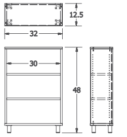 Russwood Library Furniture Envision Series Bay Shelving - 36"H Single Sided - 1 Bay - Palette style shelving (PT - 1S - 36 - 1B) - SchoolOutlet