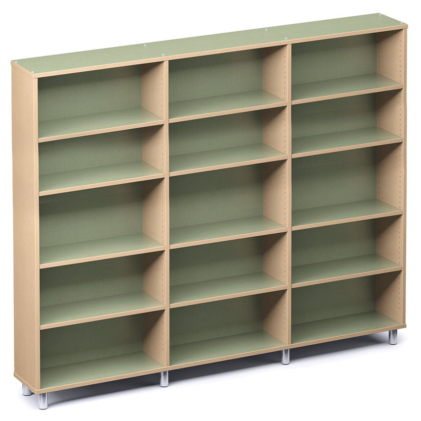Russwood Library Furniture Envision Series Bay Shelving - 72"H Single Sided - 3 Bay - Palette style shelving (PT - 1S - 72 - 3B) - SchoolOutlet