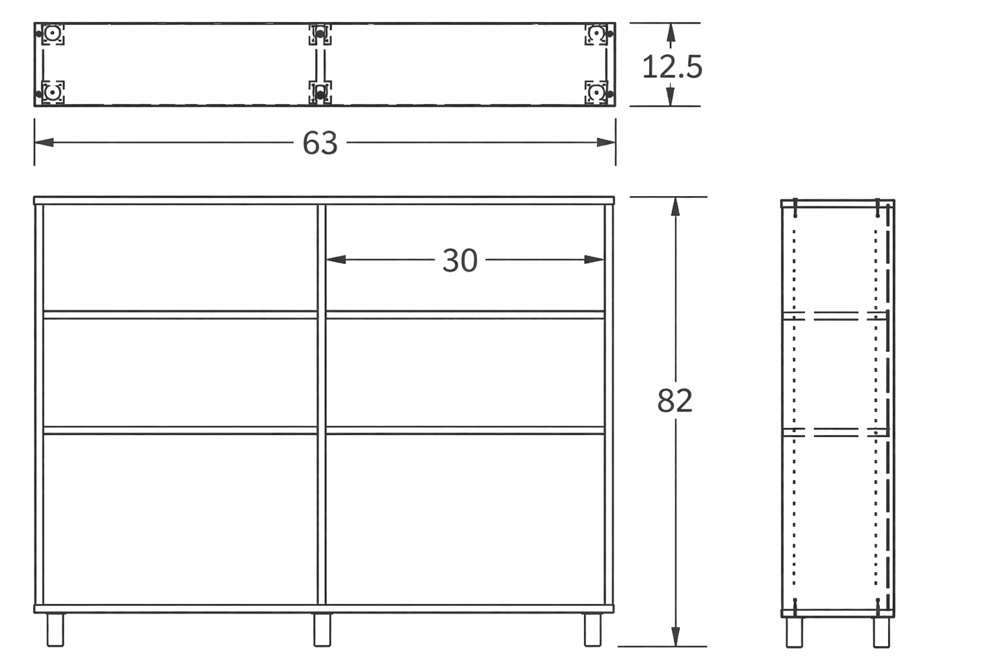 Russwood Library Furniture Envision Series Bay Shelving - 82"H Single Sided - 2 Bay - Palette style shelving (PT - 1S - 82 - 2B) - SchoolOutlet