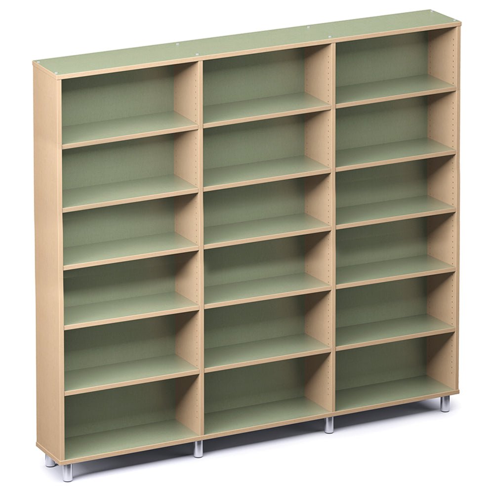 Russwood Library Furniture Envision Series Bay Shelving - 82"H Single Sided - 3 Bay - Palette style shelving (PT - 1S - 82 - 3B) - SchoolOutlet