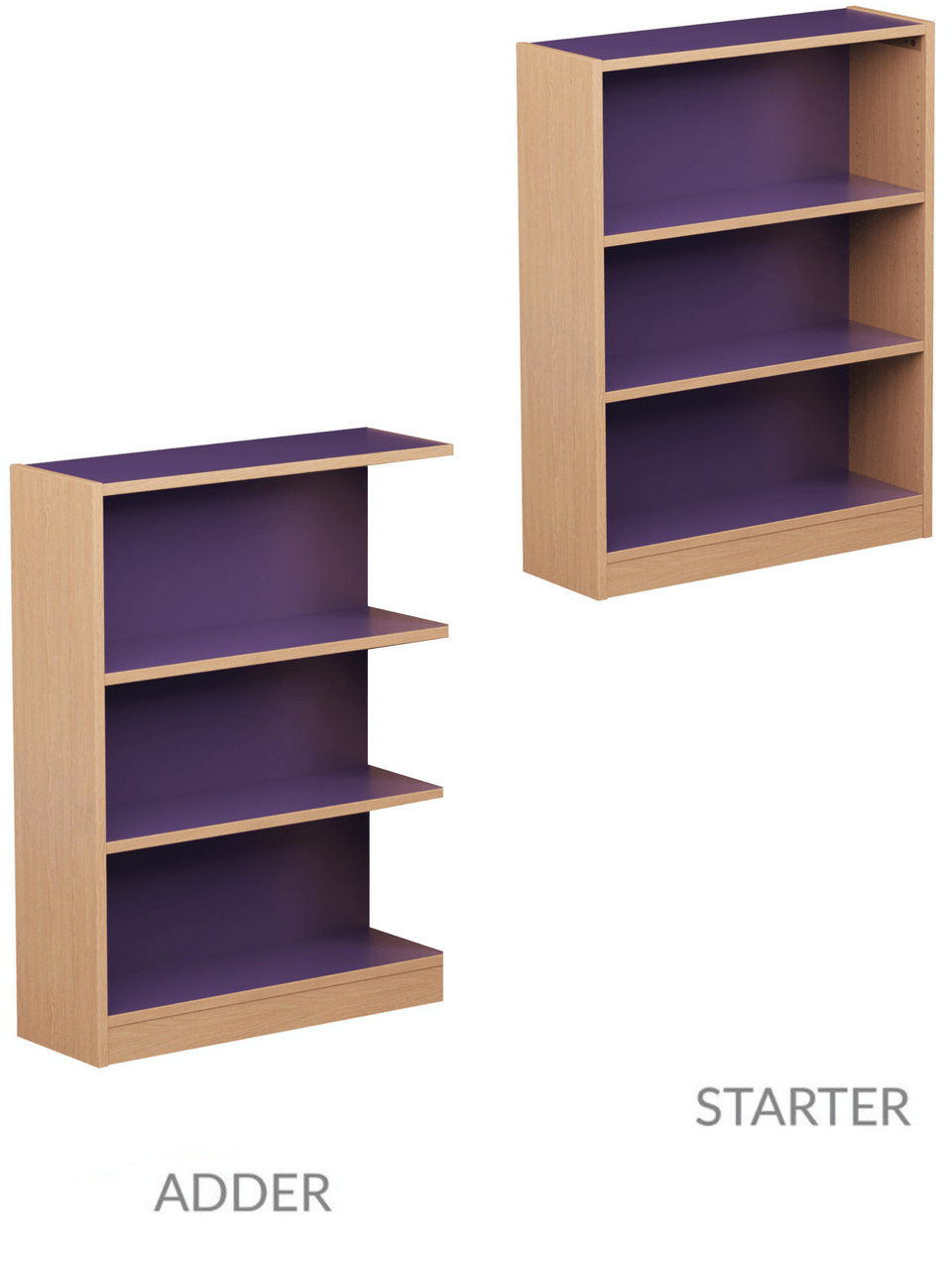 Russwood Library Furniture Inspire Series 48" Single Face Shelving Adder (RUS - PT - 1SA - 4812) - SchoolOutlet