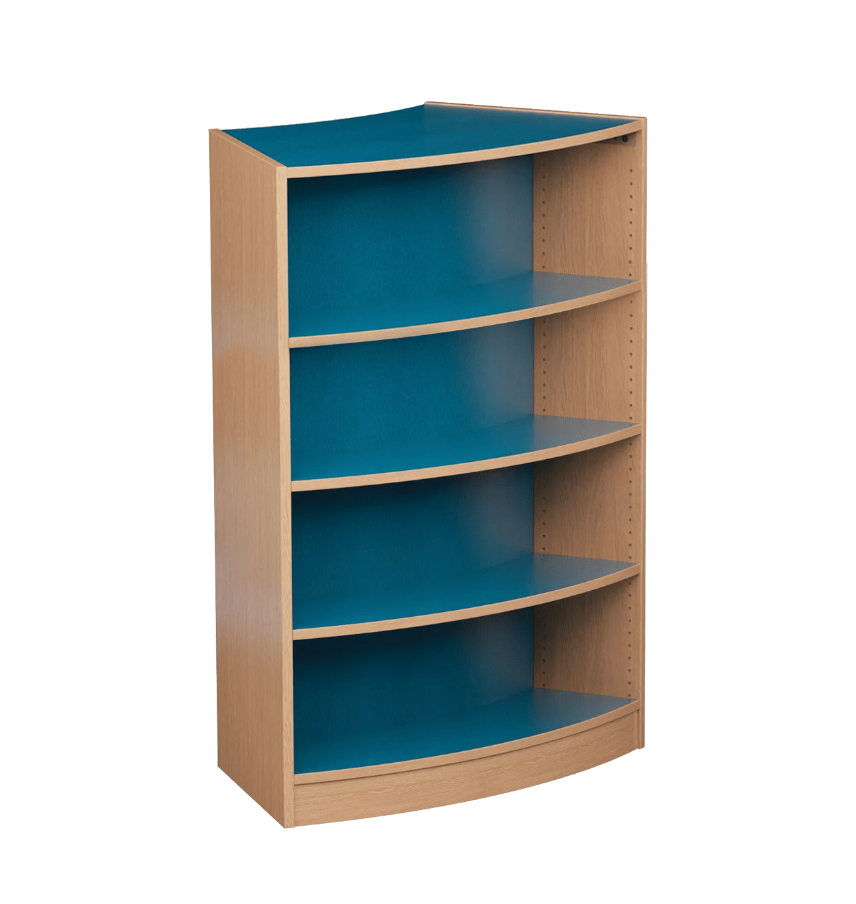 Russwood Library Furniture Inspire Series 60"H Double Face Radius Shelving - Starter (RUS - PT - 2RS - 6024) - SchoolOutlet