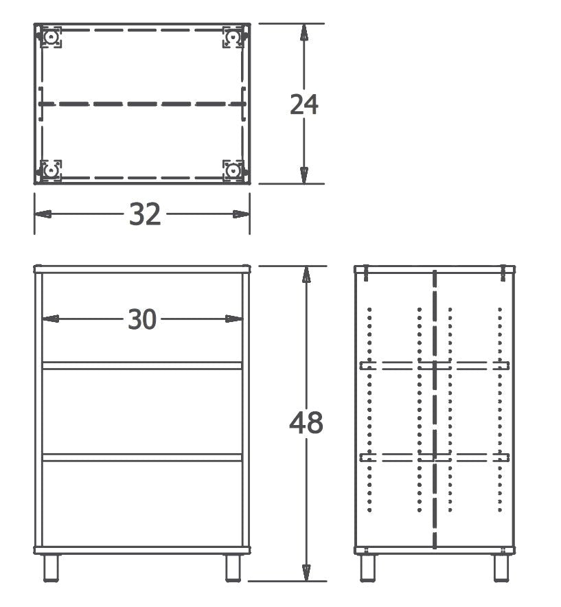 Russwood Library Furniture Envision Series Bay Shelving - 48"H Double Sided - 1 Bay - Palette style shelving (PT - 2S - 48 - 1B) - SchoolOutlet