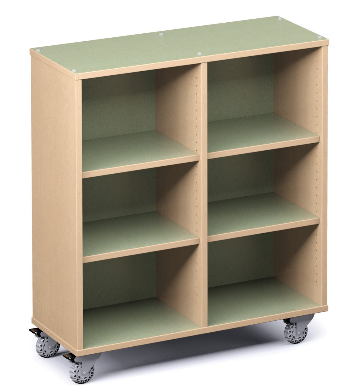 Russwood Library Furniture Envision Series Bay Shelving - 48"H Double Sided - 2 Bay - Palette style shelving (PT - 2S - 48 - 2B) - SchoolOutlet
