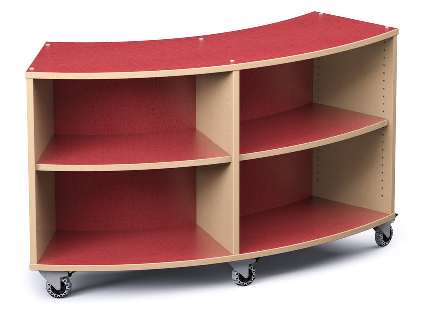 Russwood Library Furniture Envision Series Double Radius Shelving - 36"H x 60"W x 24"D (PT - DF - RS - 36) - SchoolOutlet