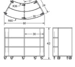 Russwood Library Furniture Envision Series Double Radius Shelving - 42