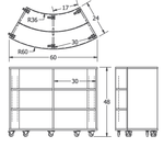 Russwood Library Furniture Envision Series Double Radius Shelving - 48
