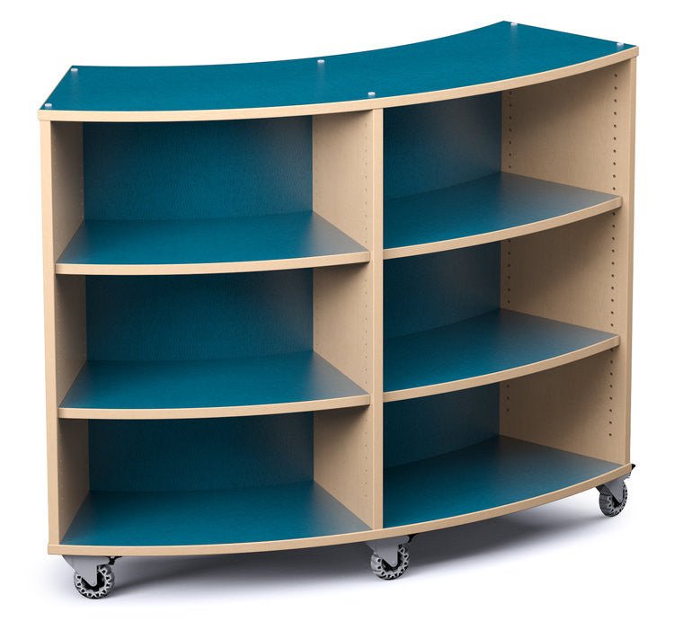 Russwood Library Furniture Envision Series Double Radius Shelving - 48"H x 60"W x 24"D (PT - DF - RS - 48) - SchoolOutlet