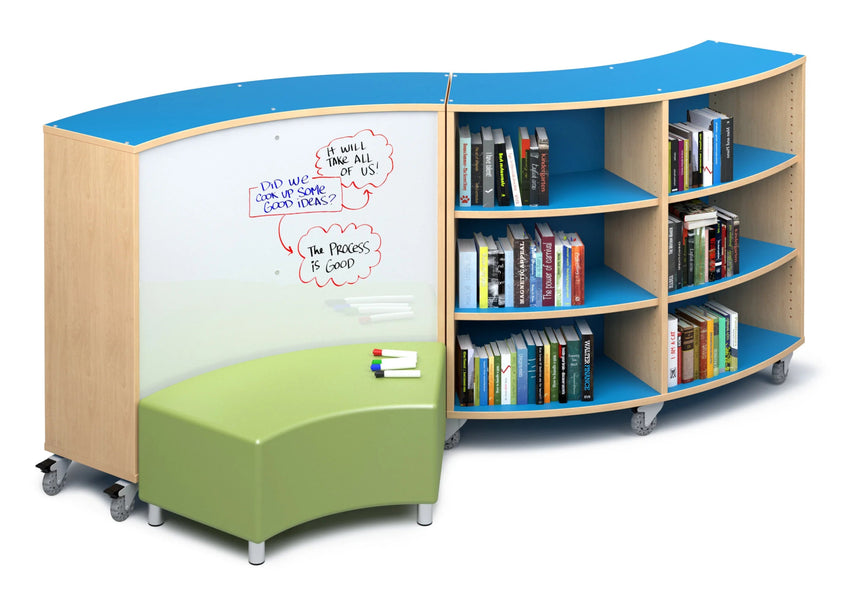 Russwood Library Furniture Envision Series Single Radius Shelving - 36"H x 60"W x 16"D (PT - RS - 36) - SchoolOutlet