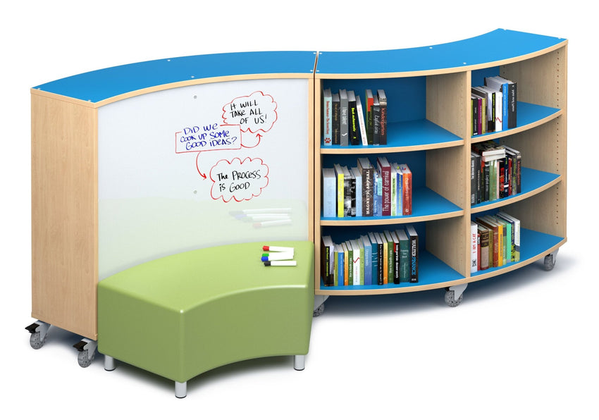 Russwood Library Furniture Envision Series Single Radius Shelving - 36"H x 60"W x 16"D (PT - RS - 48) - SchoolOutlet