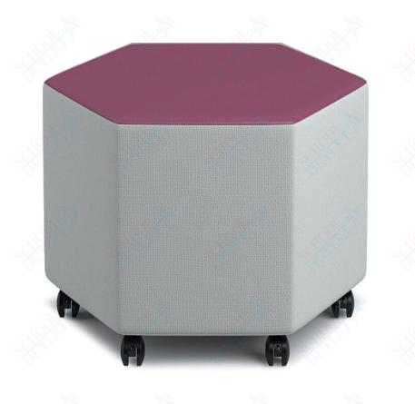 Russwood Library Furniture Zipit - Rollit Series - Rollit Hexagon soft seat - 14"H (RUS - RL - HX14 - G1) - SchoolOutlet