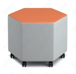 Russwood Library Furniture Zipit - Rollit Series - Rollit Hexagon soft seat - 14"H (RUS-RL-HX14-G1)