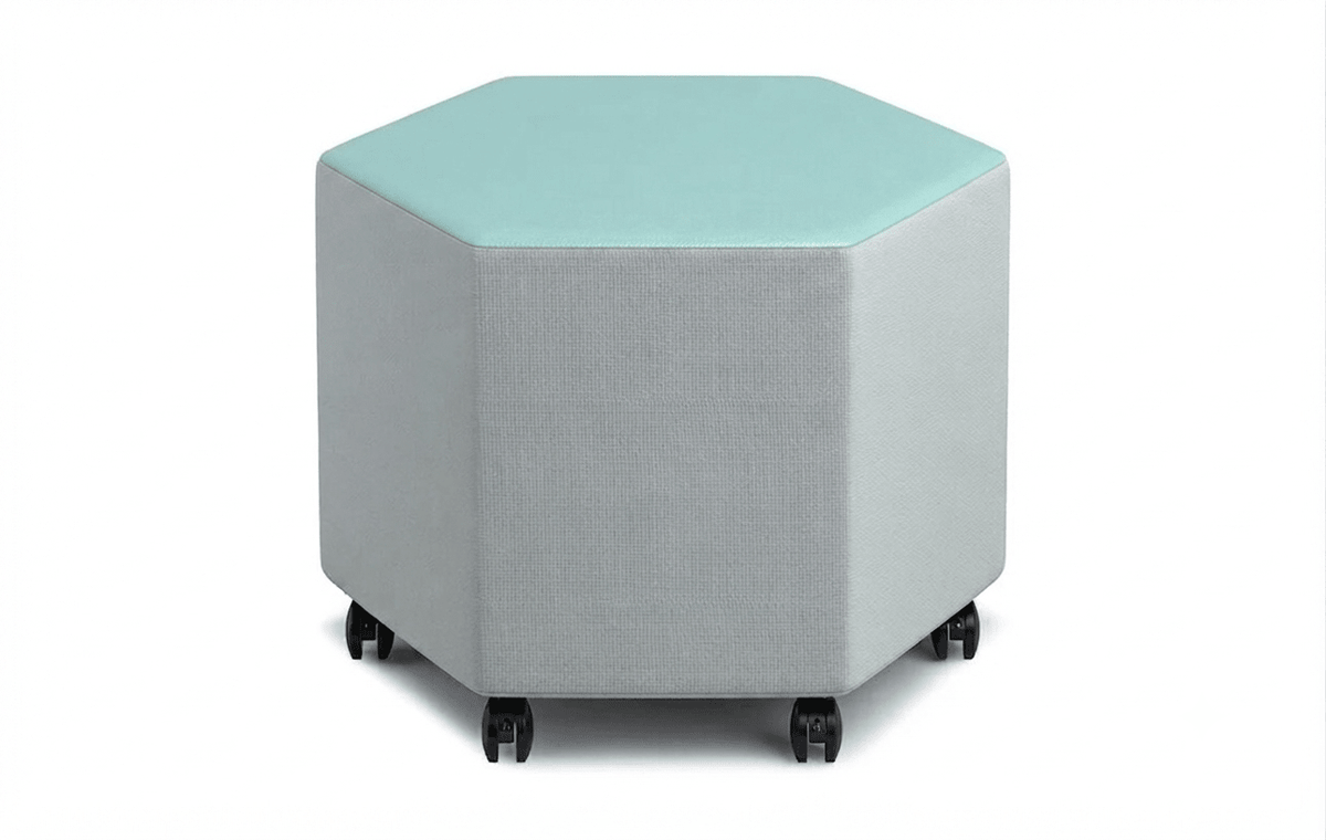 Russwood Library Furniture - Rollit Hexagon soft seat - 16"H (RUS-RL-HX16-G1) - SchoolOutlet