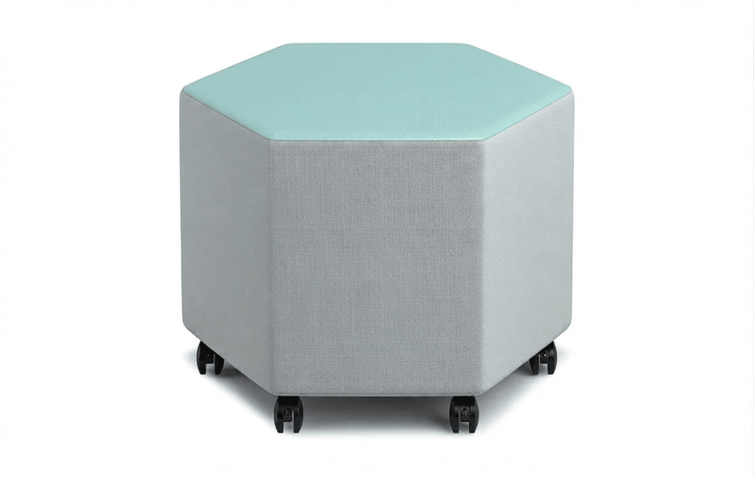 Russwood Library Furniture - Rollit Hexagon soft seat - 16"H (RUS-RL-HX16-G1) - SchoolOutlet