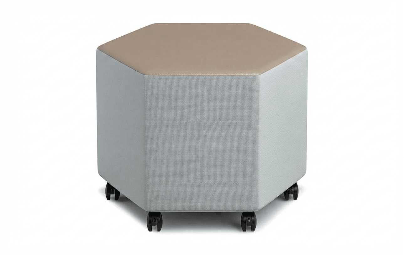 Russwood Library Furniture - Rollit Hexagon soft seat - 16"H (RUS-RL-HX16-G1) - SchoolOutlet