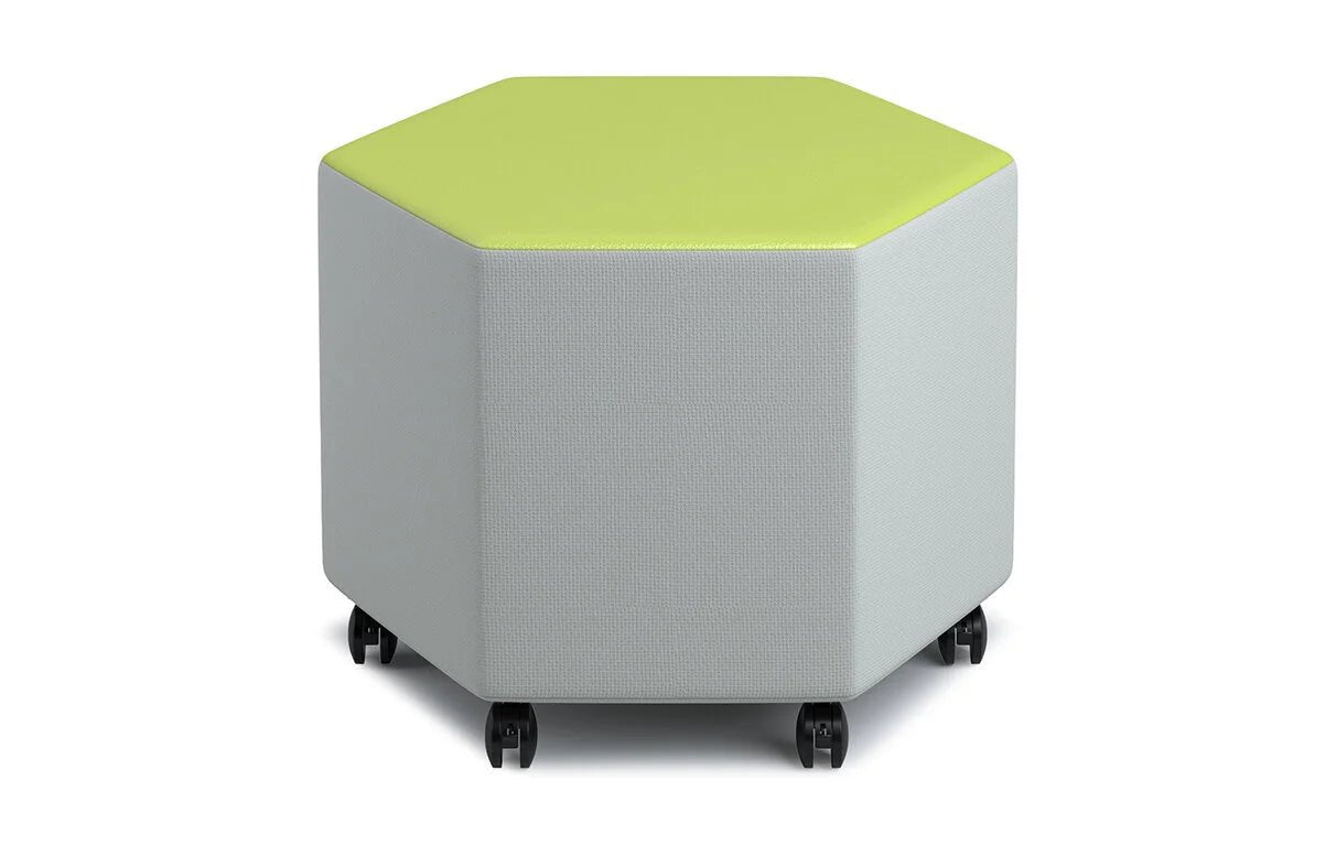 Russwood Library Furniture Zipit - Rollit Series - Rollit Hexagon soft seat - 16"H (RUS - RL - HX16 - G1) - SchoolOutlet