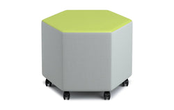 Russwood Library Furniture  - Rollit Hexagon soft seat - 16"H (RUS-RL-HX16-G1)