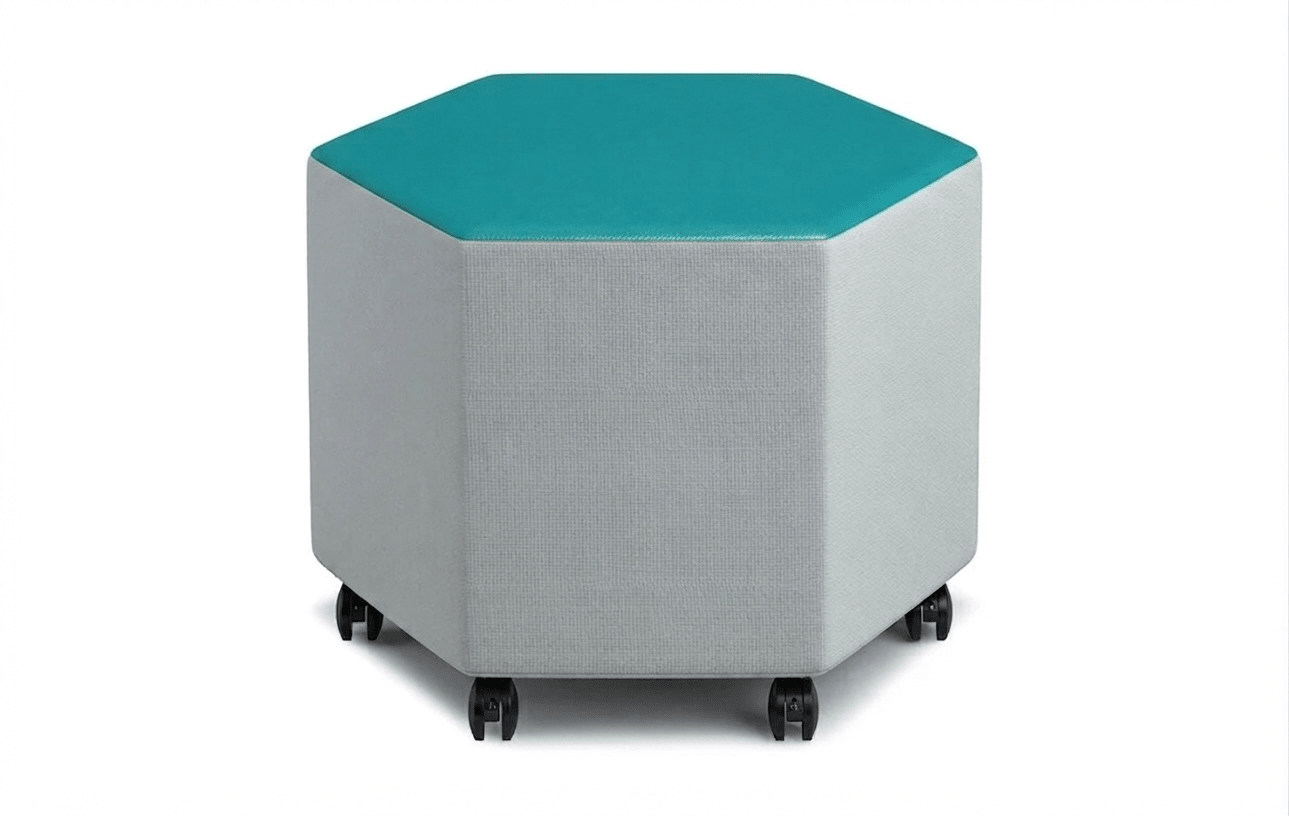Russwood Library Furniture - Rollit Hexagon soft seat - 16"H (RUS-RL-HX16-G1) - SchoolOutlet