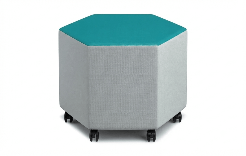 Russwood Library Furniture - Rollit Hexagon soft seat - 16"H (RUS-RL-HX16-G1) - SchoolOutlet