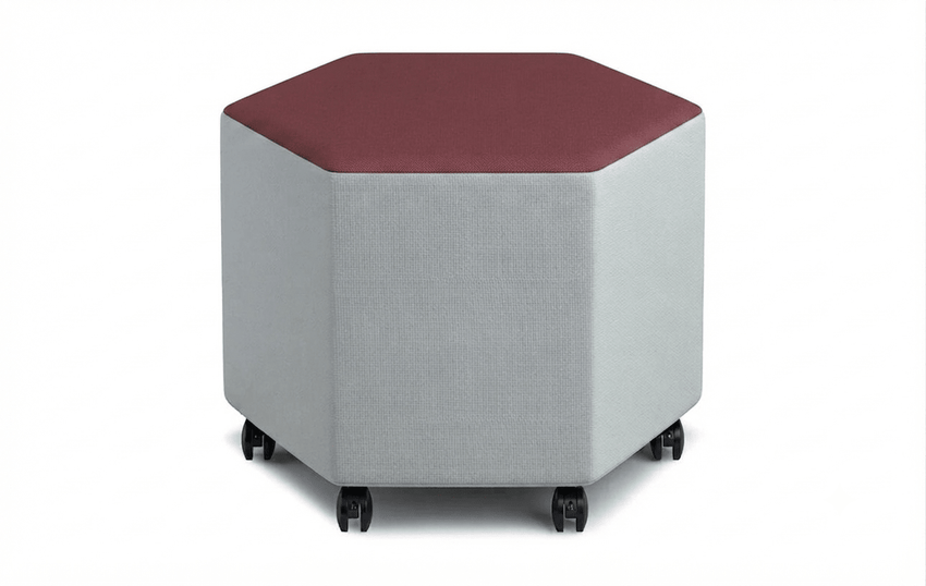 Russwood Library Furniture - Rollit Hexagon soft seat - 16"H (RUS-RL-HX16-G1) - SchoolOutlet