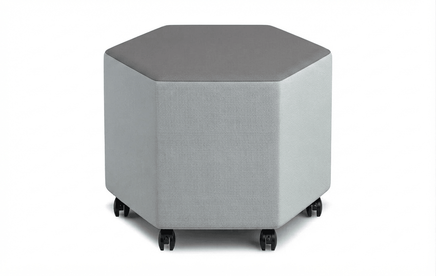 Russwood Library Furniture - Rollit Hexagon soft seat - 16"H (RUS-RL-HX16-G1) - SchoolOutlet