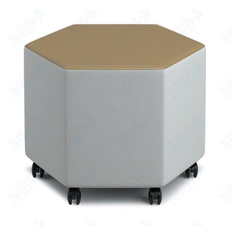 Russwood Library Furniture Zipit - Rollit Series - Rollit Hexagon soft seat - 16"H (RUS - RL - HX16 - G1) - SchoolOutlet