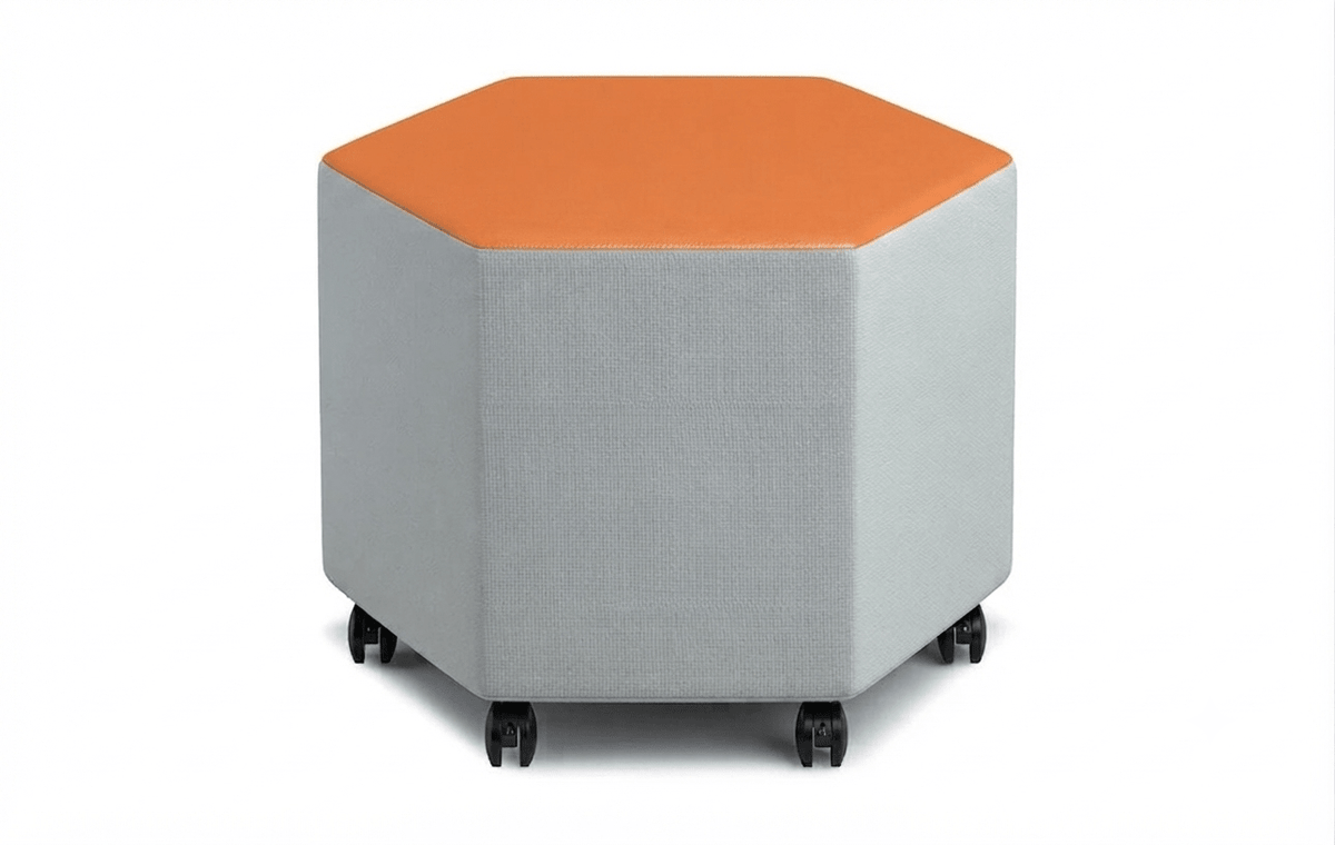 Russwood Library Furniture - Rollit Hexagon soft seat - 16"H (RUS-RL-HX16-G1) - SchoolOutlet
