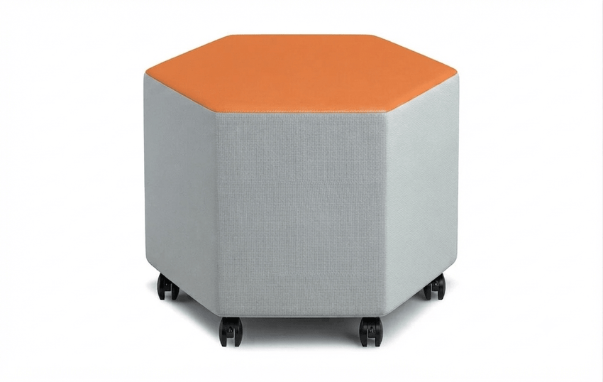 Russwood Library Furniture - Rollit Hexagon soft seat - 16"H (RUS-RL-HX16-G1) - SchoolOutlet