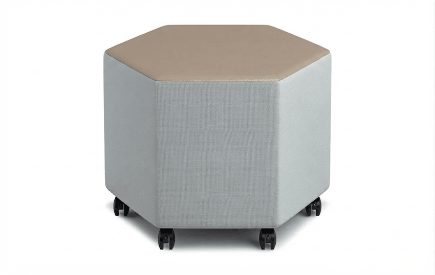 Russwood Library Furniture - Rollit Hexagon soft seat - 18"H (RUS-RL-HX18-G1) - SchoolOutlet