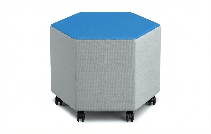 Russwood Library Furniture - Rollit Hexagon soft seat - 18"H (RUS-RL-HX18-G1) - SchoolOutlet