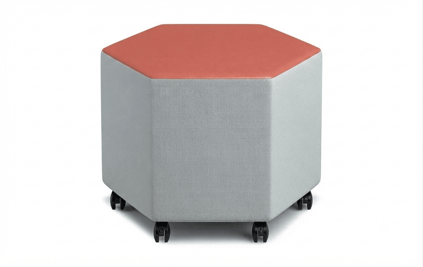 Russwood Library Furniture - Rollit Hexagon soft seat - 18"H (RUS-RL-HX18-G1) - SchoolOutlet