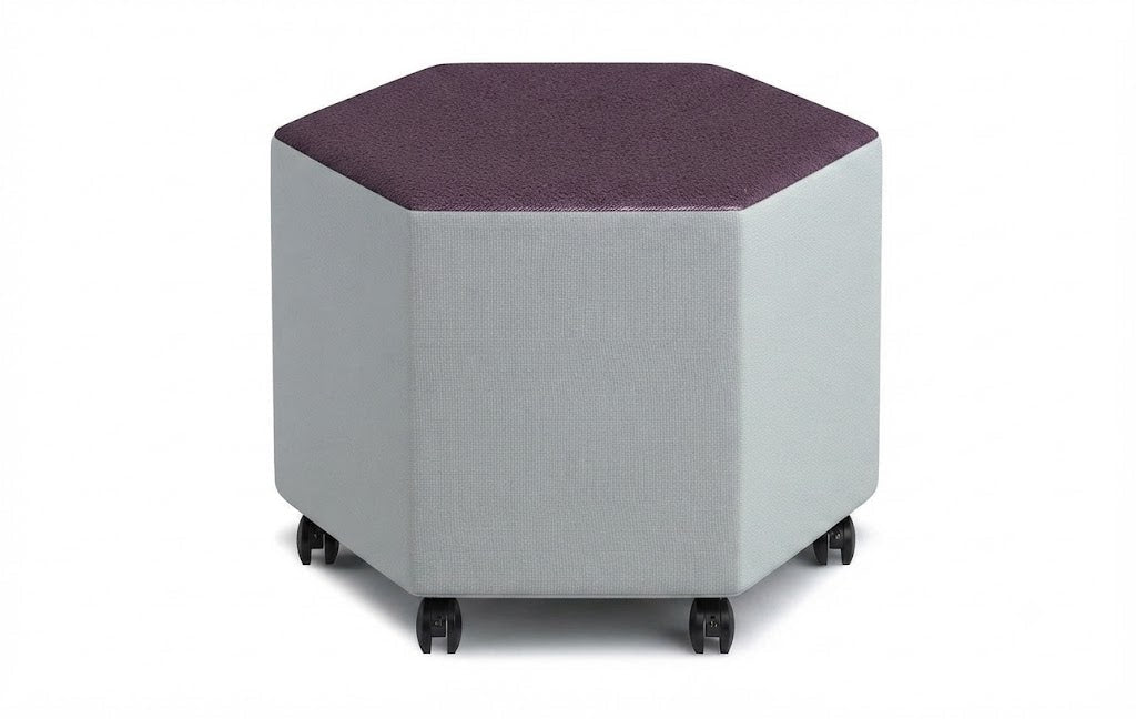 Russwood Library Furniture - Rollit Hexagon soft seat - 18"H (RUS-RL-HX18-G1) - SchoolOutlet