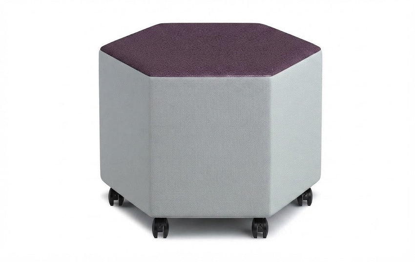 Russwood Library Furniture - Rollit Hexagon soft seat - 18"H (RUS-RL-HX18-G1) - SchoolOutlet