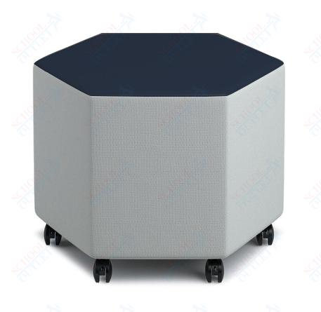 Russwood Library Furniture Zipit - Rollit Series - Rollit Hexagon soft seat - 18"H (RUS - RL - HX18 - G1) - SchoolOutlet