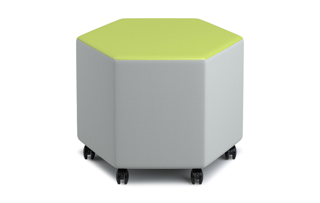 Russwood Library Furniture Zipit - Rollit Series - Rollit Hexagon soft seat - 18"H (RUS - RL - HX18 - G1) - SchoolOutlet