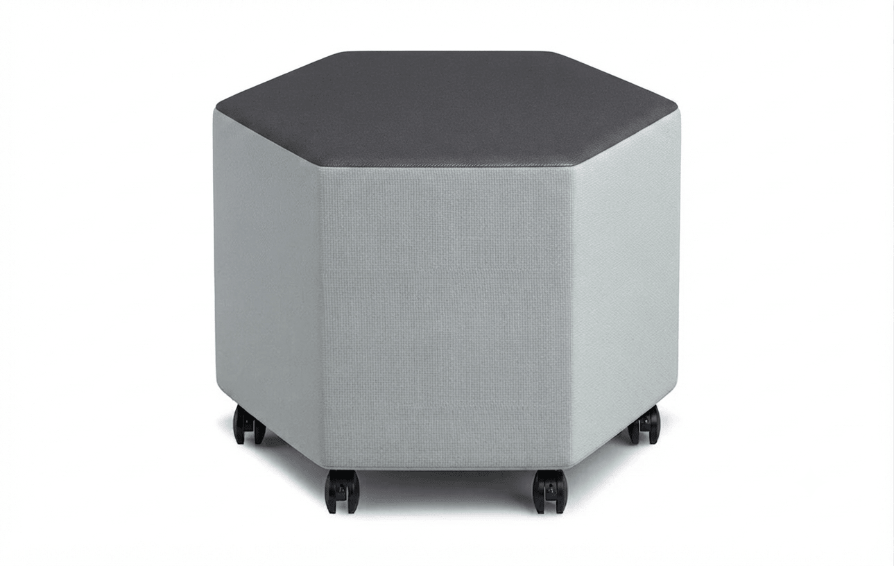 Russwood Library Furniture - Rollit Hexagon soft seat - 18"H (RUS-RL-HX18-G1) - SchoolOutlet