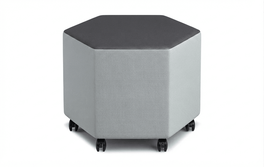 Russwood Library Furniture - Rollit Hexagon soft seat - 18"H (RUS-RL-HX18-G1) - SchoolOutlet