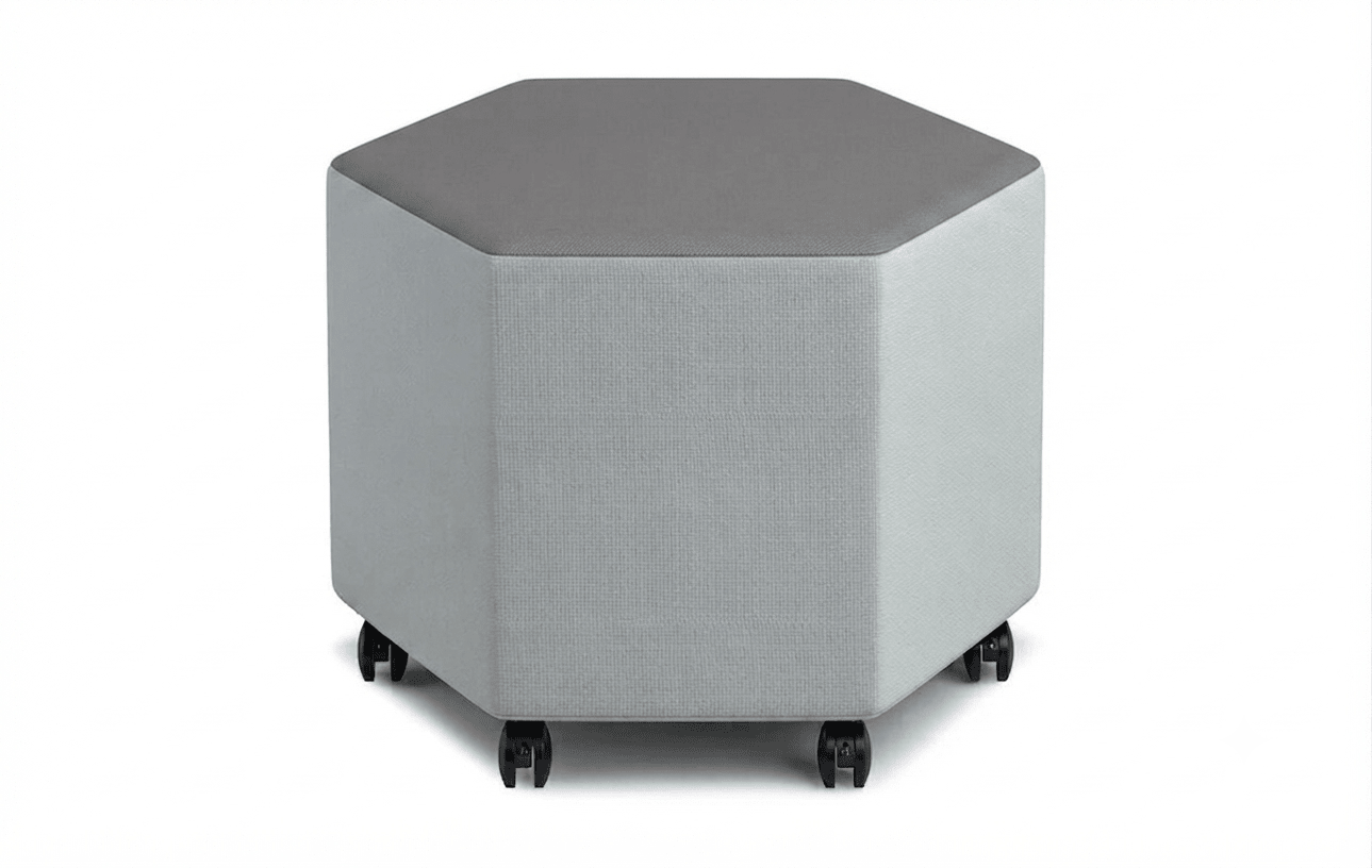 Russwood Library Furniture - Rollit Hexagon soft seat - 18"H (RUS-RL-HX18-G1) - SchoolOutlet