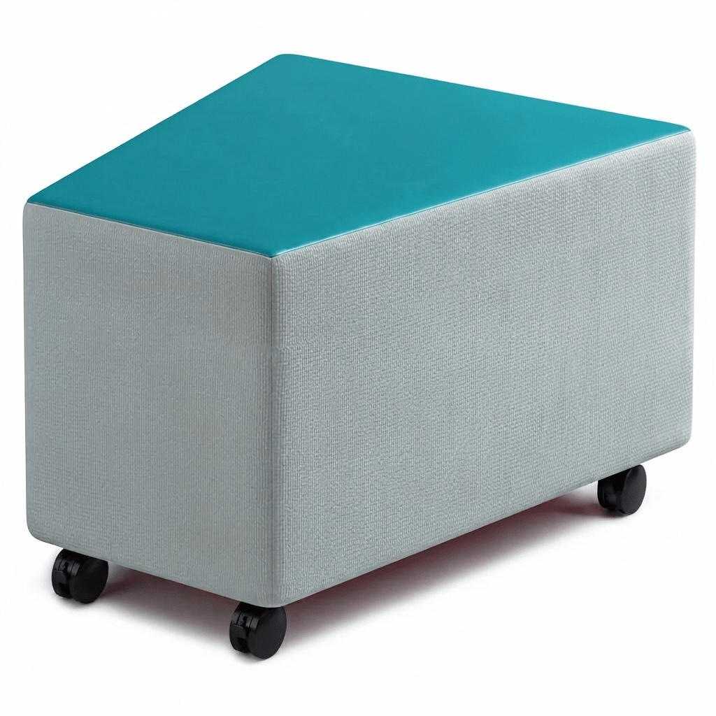 Russwood Library Furniture - Rollit Wedge soft seat - 14"H (RUS-RL-WG14-G1) - SchoolOutlet