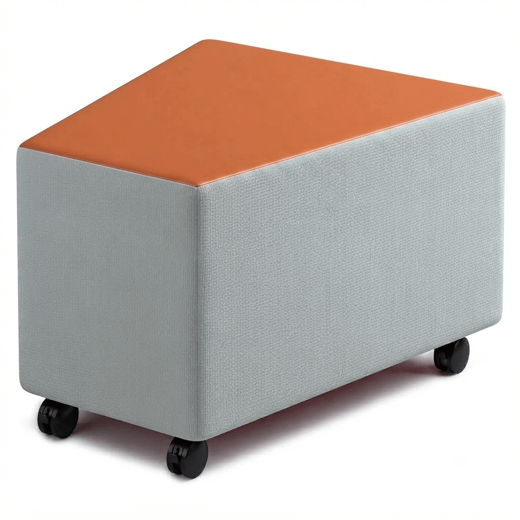 Russwood Library Furniture - Rollit Wedge soft seat - 16"H (RUS-RL-WG16-G1) - SchoolOutlet