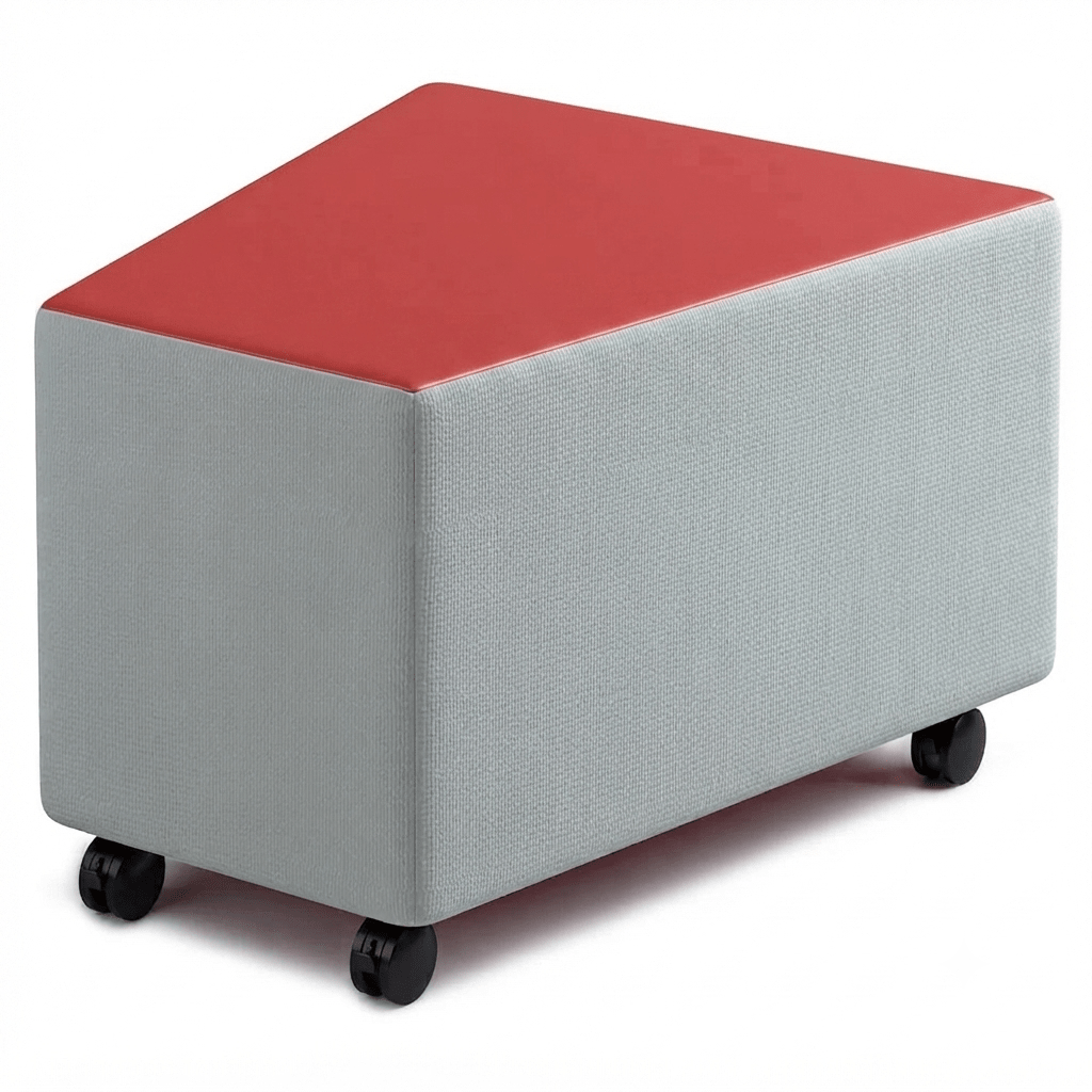 Russwood Library Furniture - Rollit Wedge soft seat - 18"H (RUS-RL-WG18-G1) - SchoolOutlet