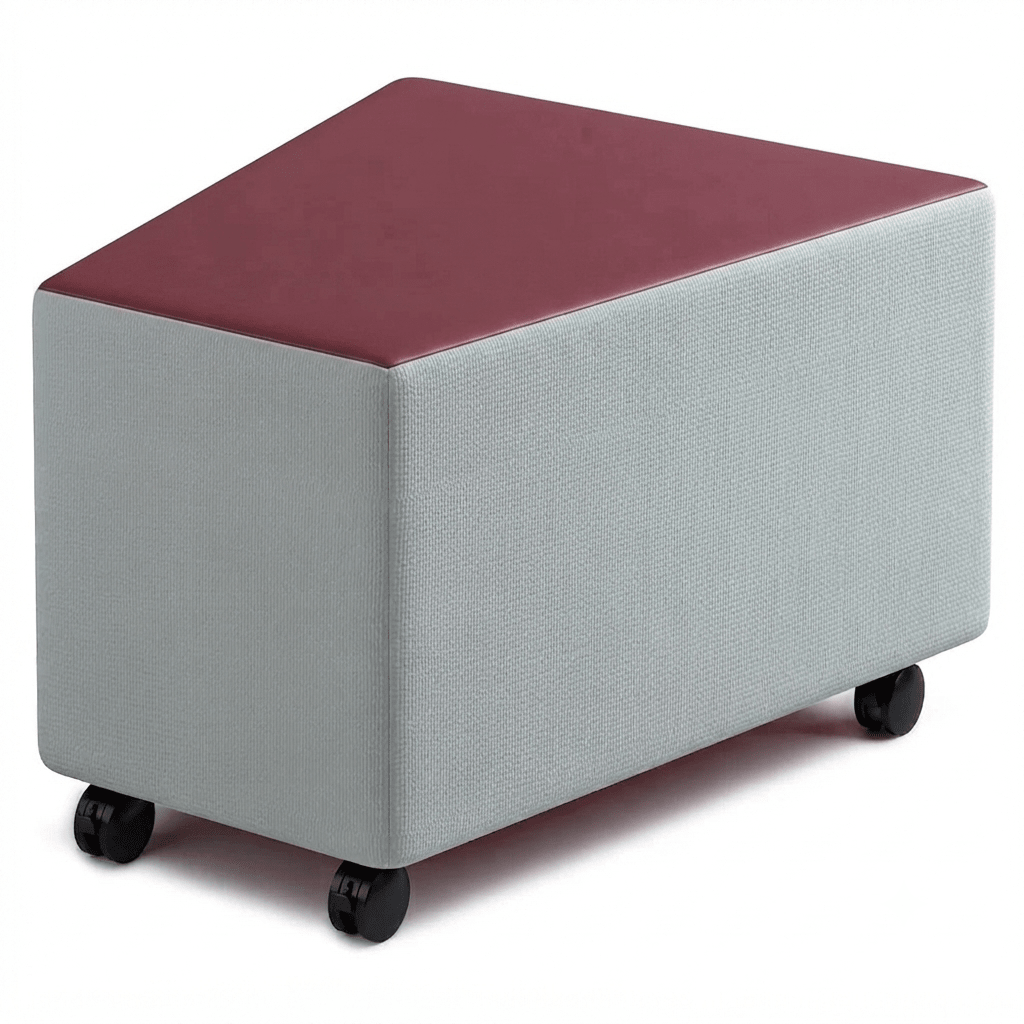 Russwood Library Furniture - Rollit Wedge soft seat - 18"H (RUS-RL-WG18-G1) - SchoolOutlet