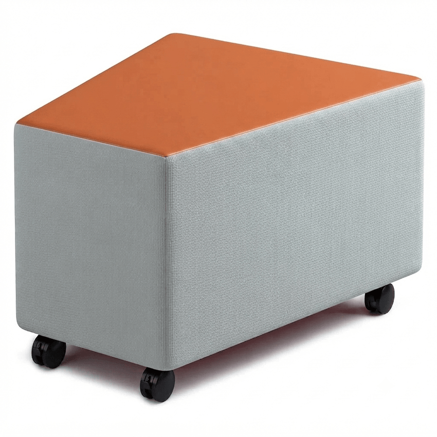 Russwood Library Furniture - Rollit Wedge soft seat - 18"H (RUS-RL-WG18-G1) - SchoolOutlet