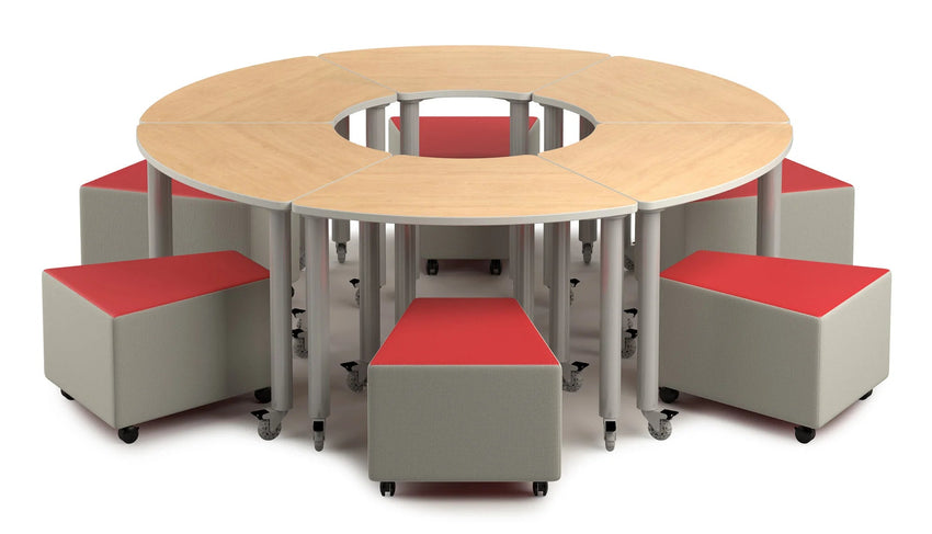 Russwood Library Furniture Zipit - Rollit Series - Zipit Trapezoid soft seat - 14"H (RUS - ZP - TP14 - G1) - SchoolOutlet