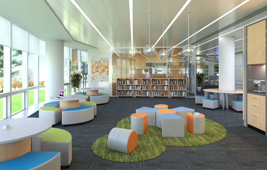 Russwood Library Furniture Zipit - Rollit Series - Zipit Wedge soft seat - 18"H (ZP - WG18 - G1) - SchoolOutlet