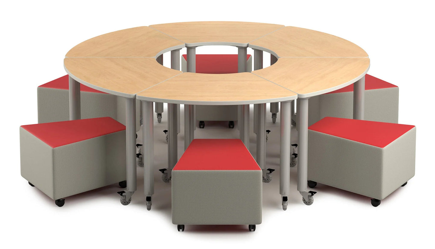 Russwood Library Furniture Zipit - Rollit Series - Zipit Wedge soft seat - 18"H (ZP - WG18 - G1) - SchoolOutlet