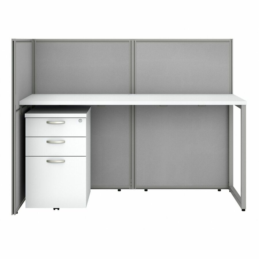 Bush Furniture 60"W 2 - Person Straight Desk Open Office with 3 - Drawer Storage and 45"H Panels (EOD460SMR03X) - SchoolOutlet