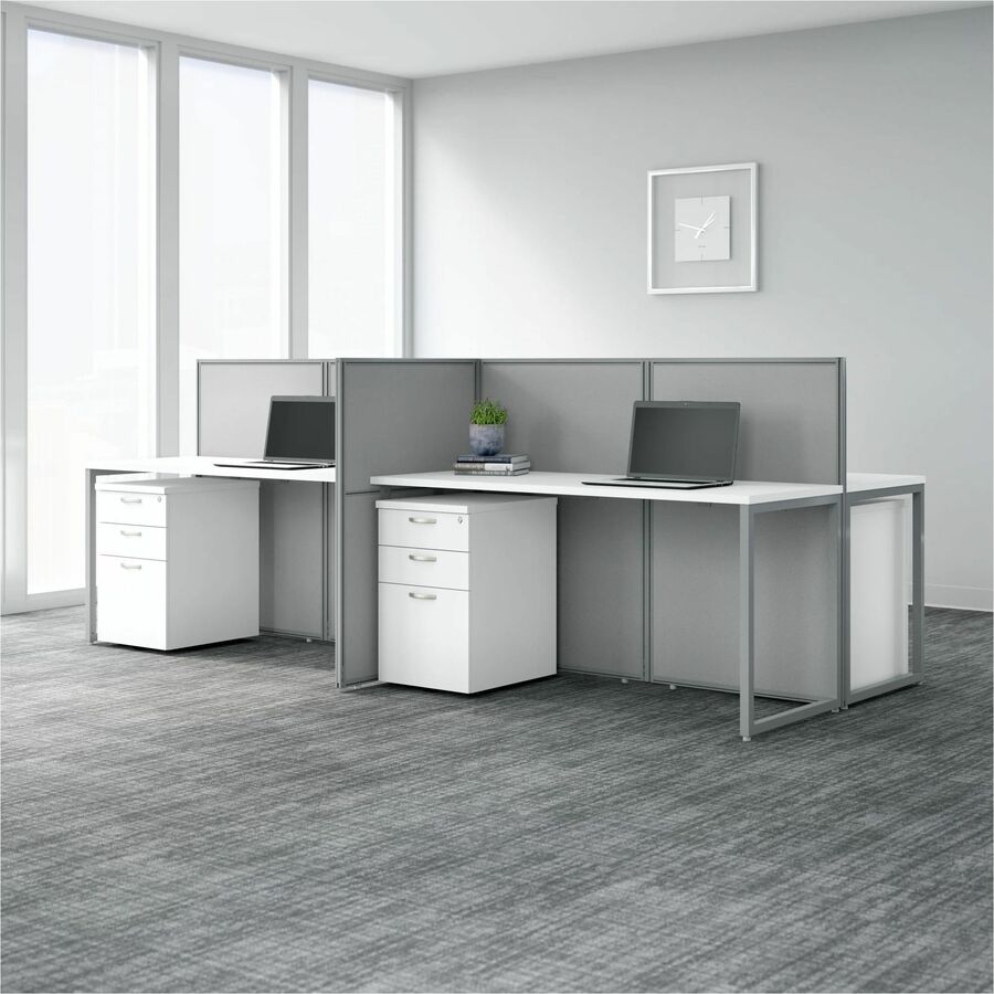 Bush Furniture 60"W 2 - Person Straight Desk Open Office with 3 - Drawer Storage and 45"H Panels (EOD460SMR03X) - SchoolOutlet